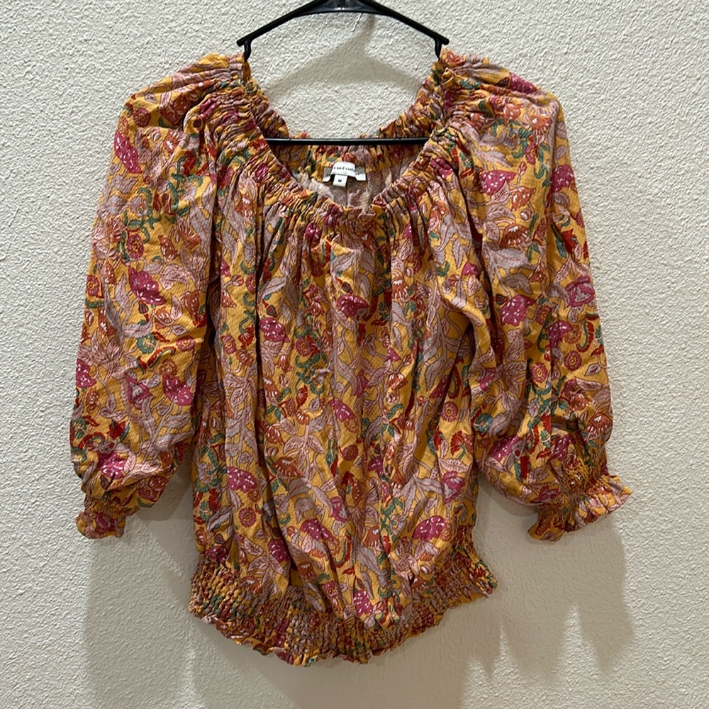 Cupcakes and Cashmere Off Shoulder Floral Top M